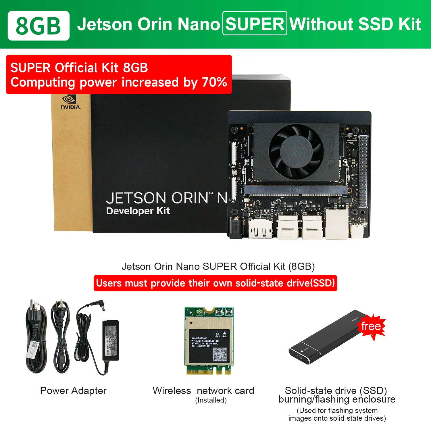 Official Jetson Orin NANO SUPER Development Board AI Large Model