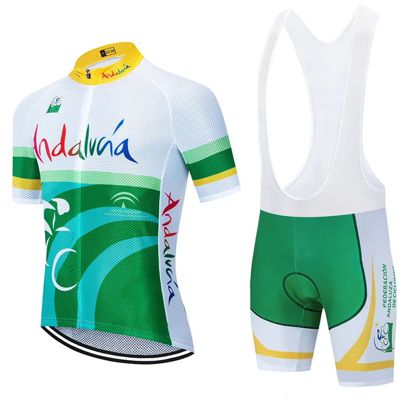 New Green Andalucia Cycling Jersey Men Women ORBEA RACING Bike Maillot Shorts Set Ropa Ciclismo MTB Summer Bicycle TSHIRT Pants