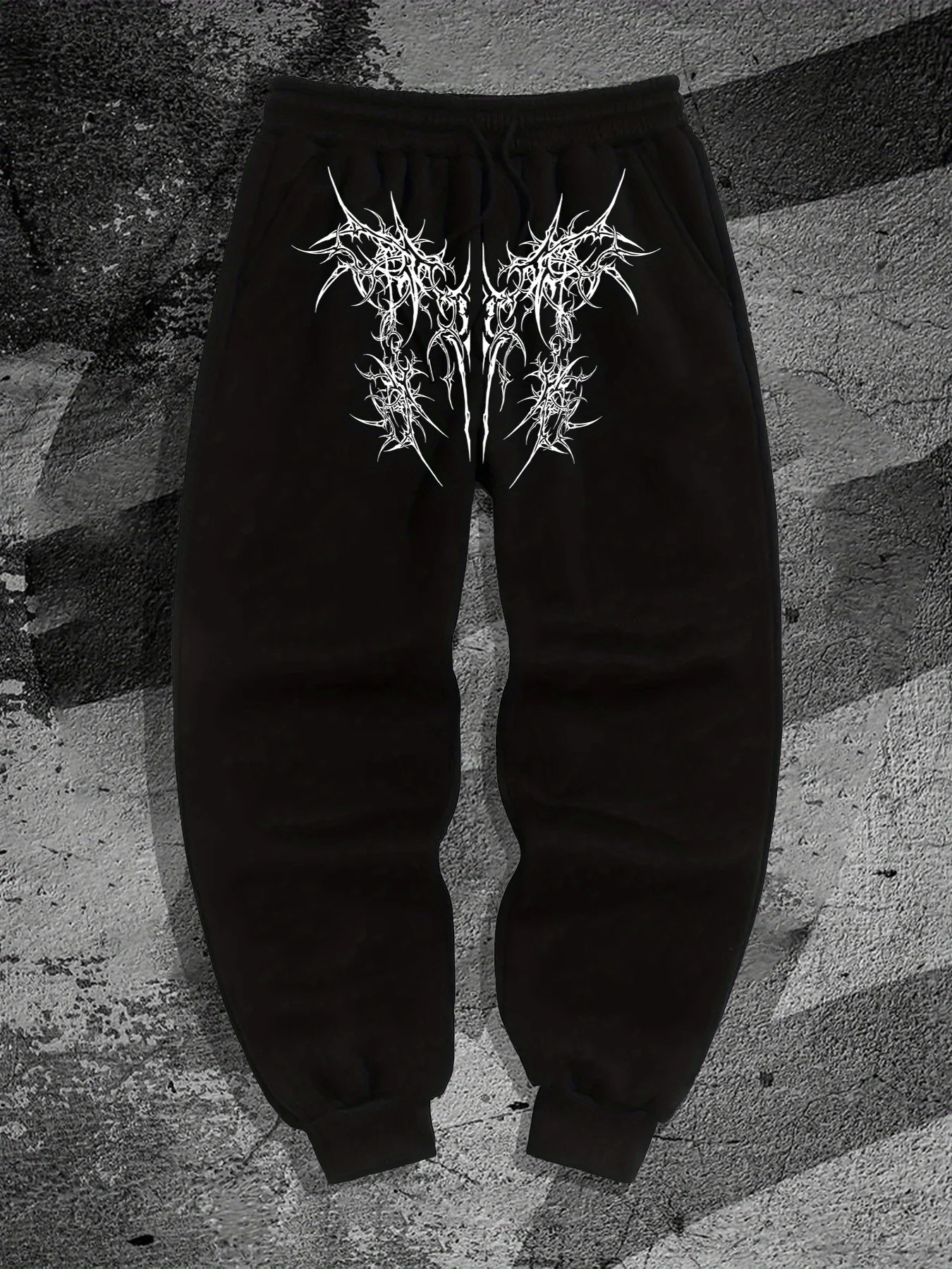 

Gothic Dark Style Printed Trousers for Men, Casual Sports Jogging Pants, Comfortable Drawstring Sweatpants for Autumn and Winter