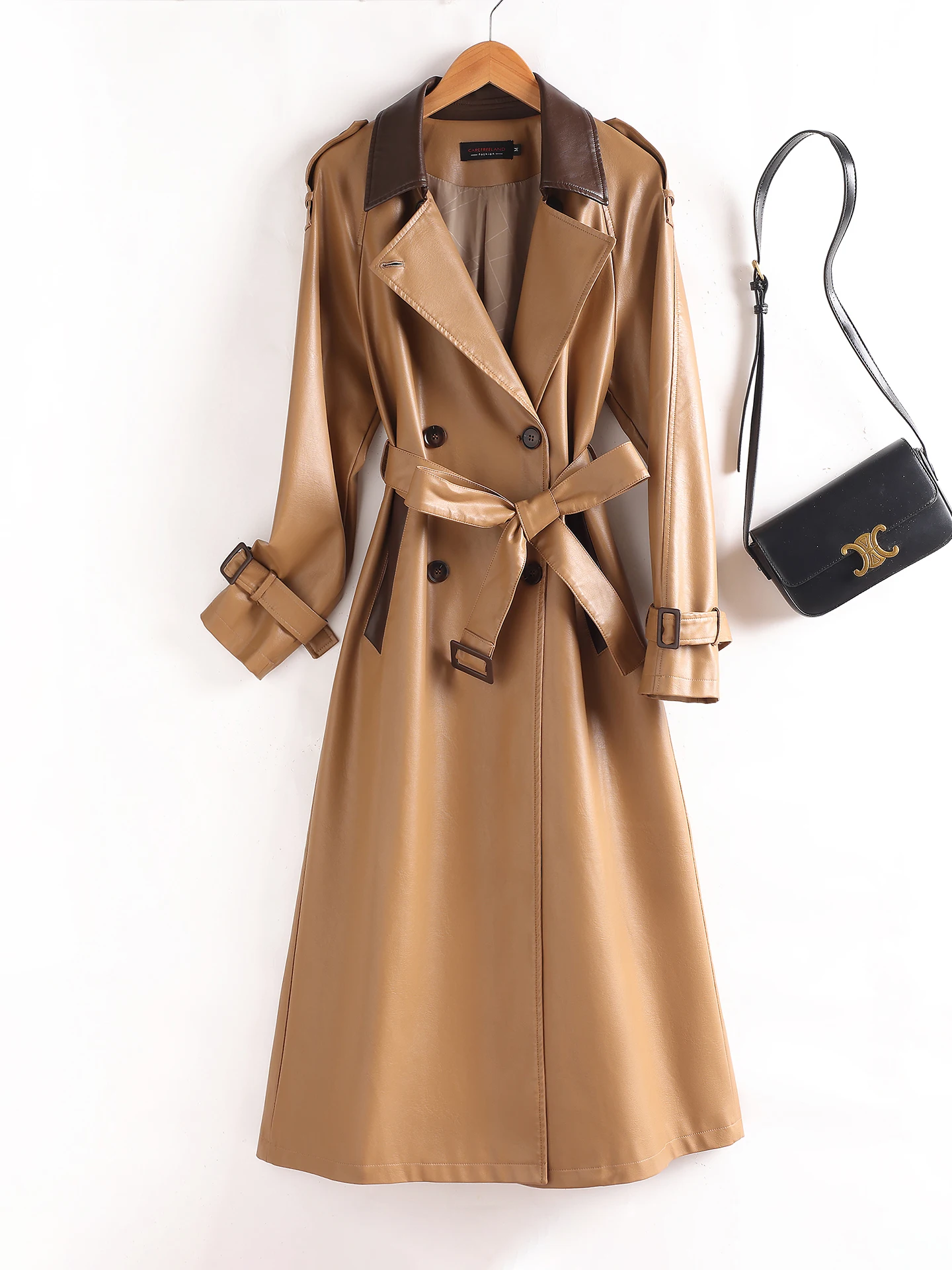 

Haining Genuine Leather Coat Women's Mid-Length Waist-Cinching New Sle 2025 Spring Autumn Elegance Best Selling Waist-Cinch...