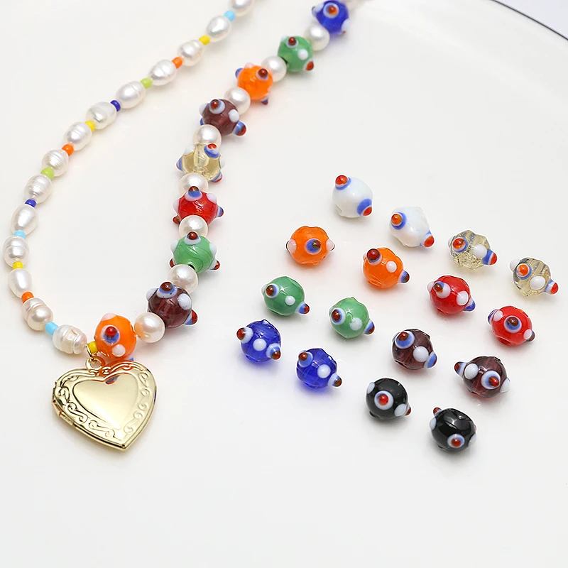 6pcs Color Little Glass Bead Playful And Cute Scattered Beads Diy Handmade Jewelry Earrings Necklace Beaded Material Accessories