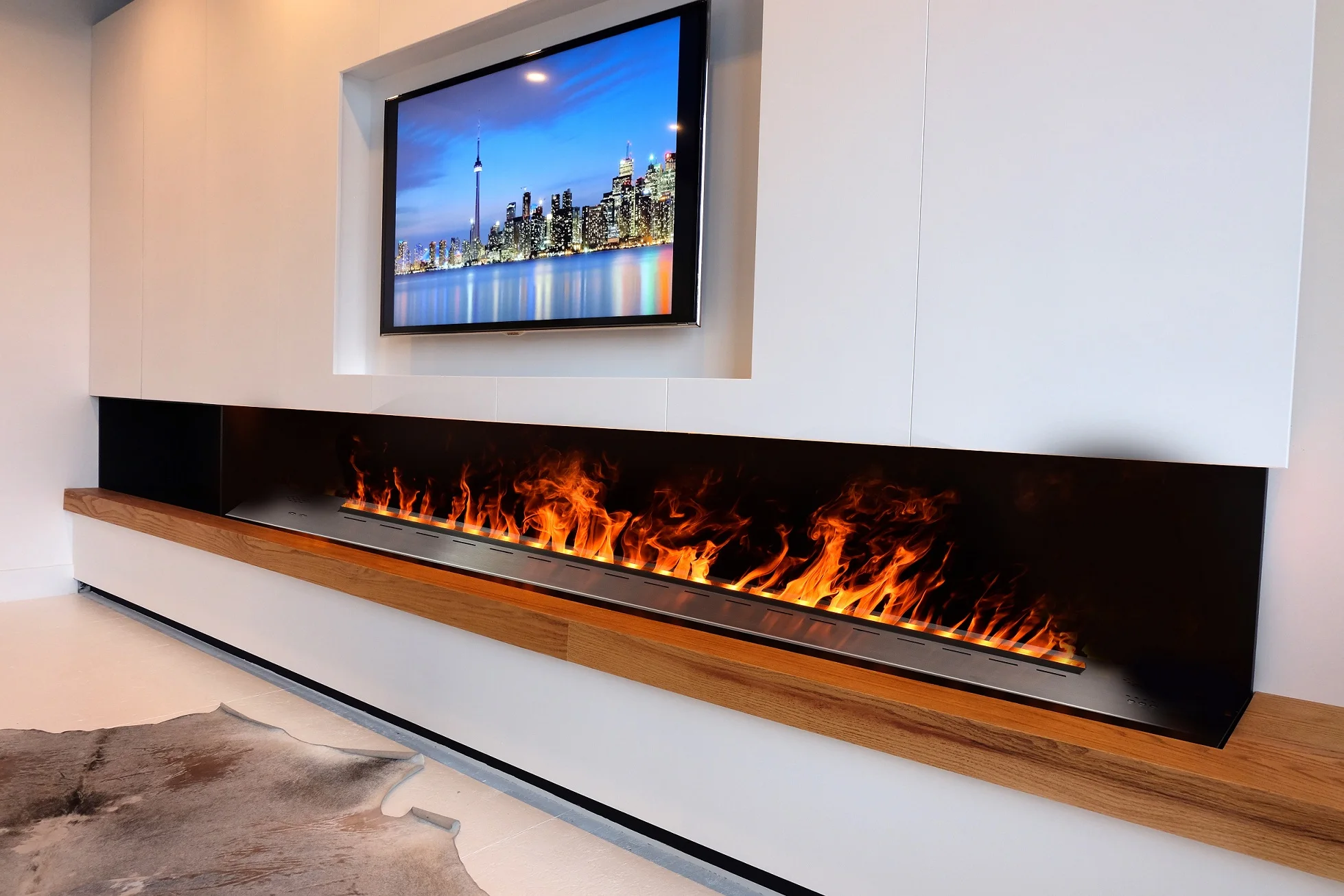 TV Stand Fireplace 3D Steam Water LED Color Flame Effect Electric Led Fireplace with Music Player Speak