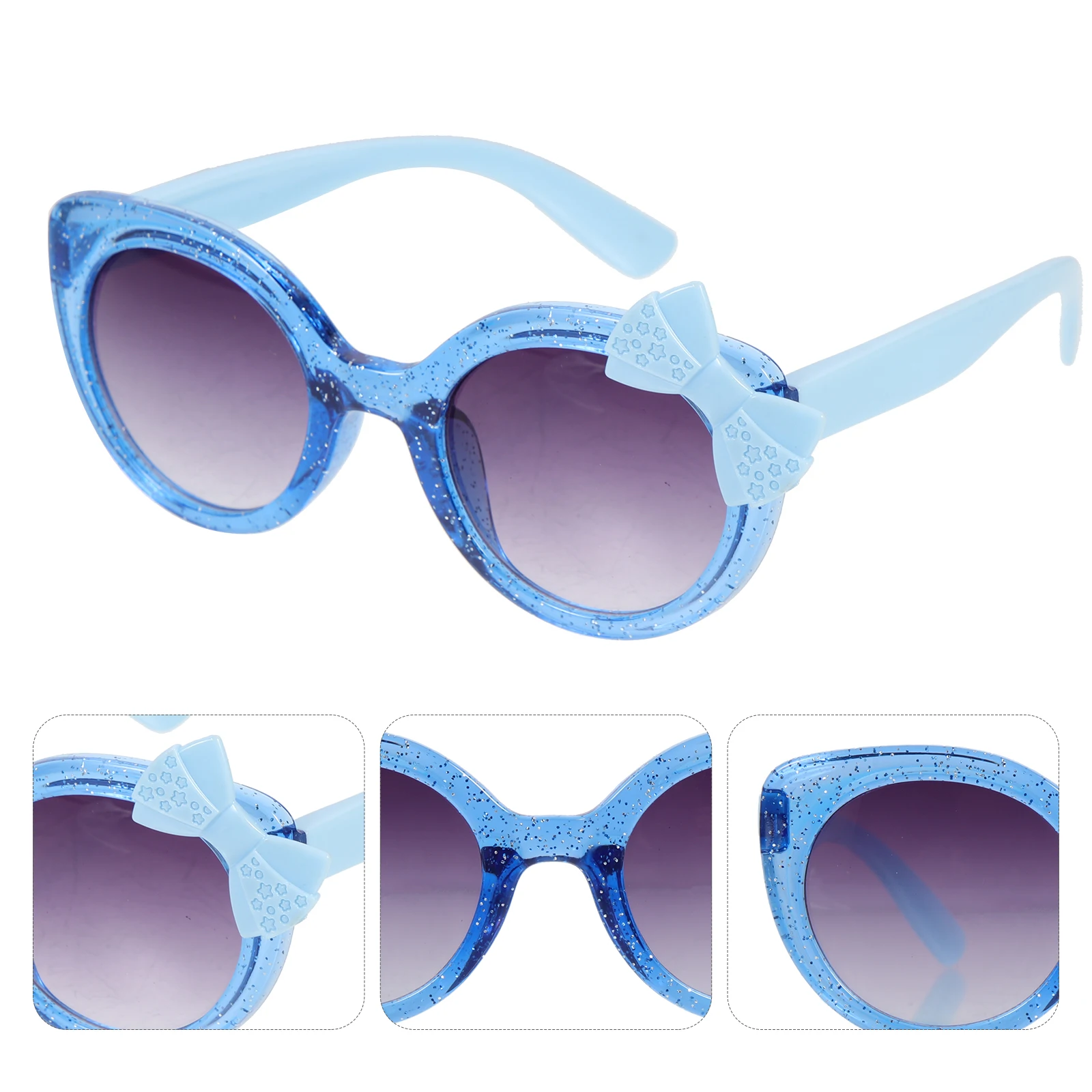 

1 Pair Kids Sunglasses Plastic Bowknot Party Favors Children Eyeglasses Lightweight Stylish Cartoon Outdoor Summer Sunglasses