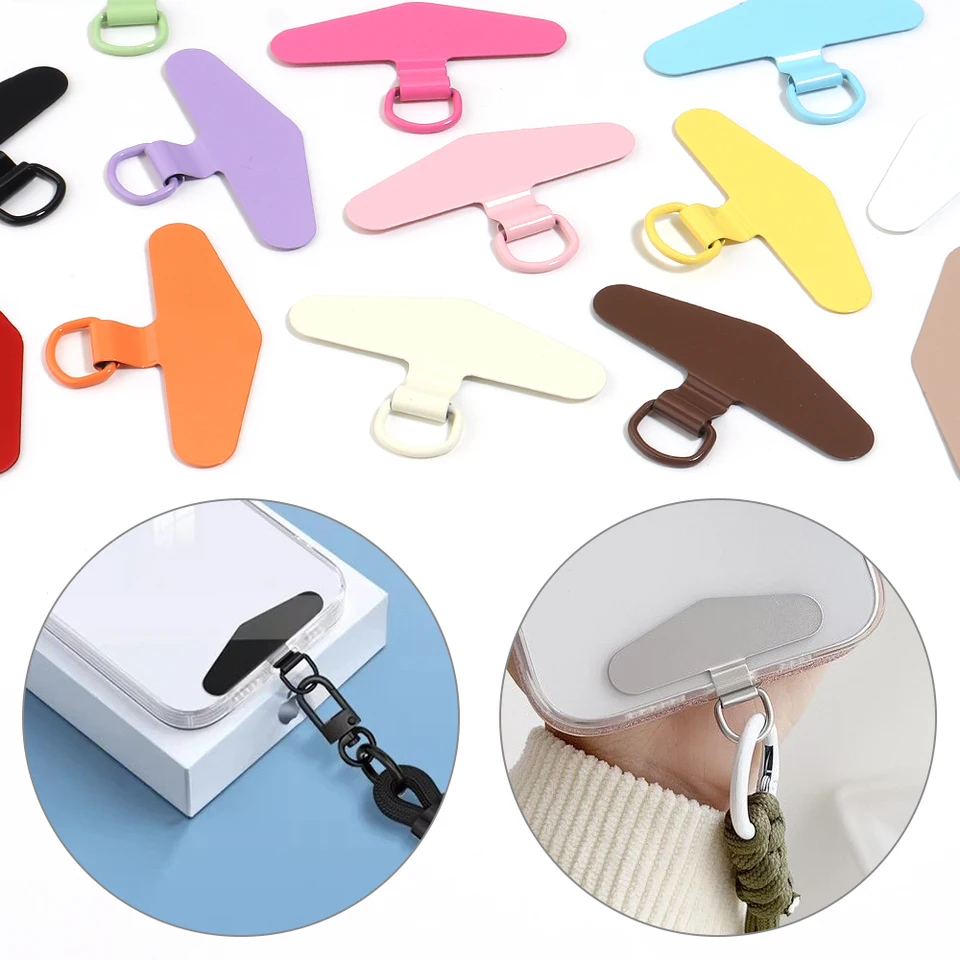 5 Piezas Correa de Acero Inoxidable para Teléfono Universal Antipérdida Triángulo Correa para Teléfono Para Funda de Teléfono Cordón Parche Accesorios