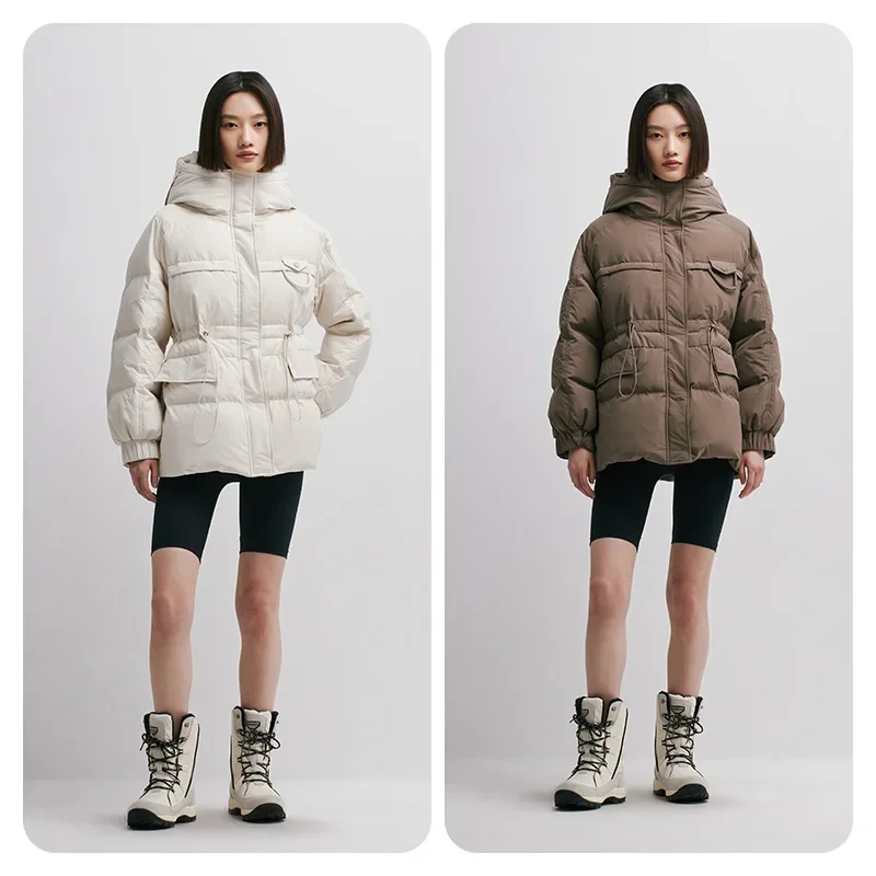 Chericom Dames Korte Puffer Donsjack Winter Trekkoord Taille Slim-fit Donsjack Kantoor Dame Mode Puffer Jassen Y298088Y