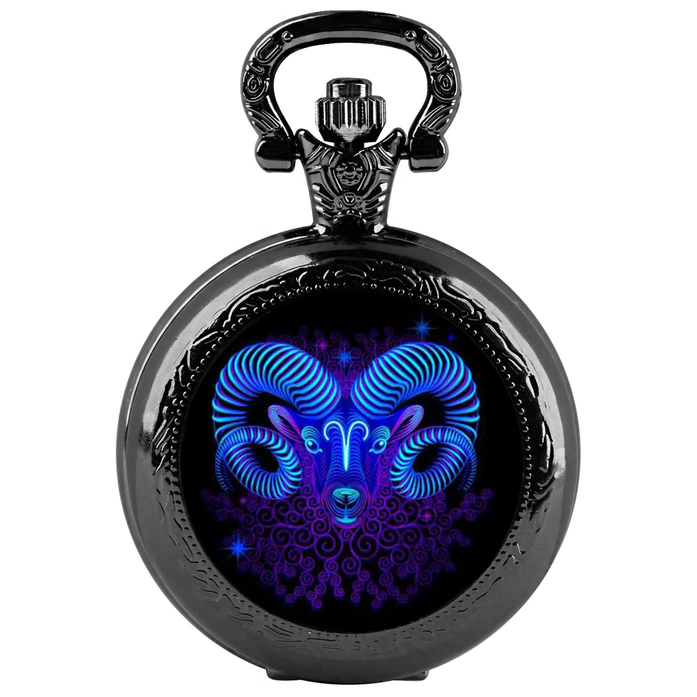 Aries Guardian Quartz Pocket Watch - Constellation Guardian, Suitable for Men and Women