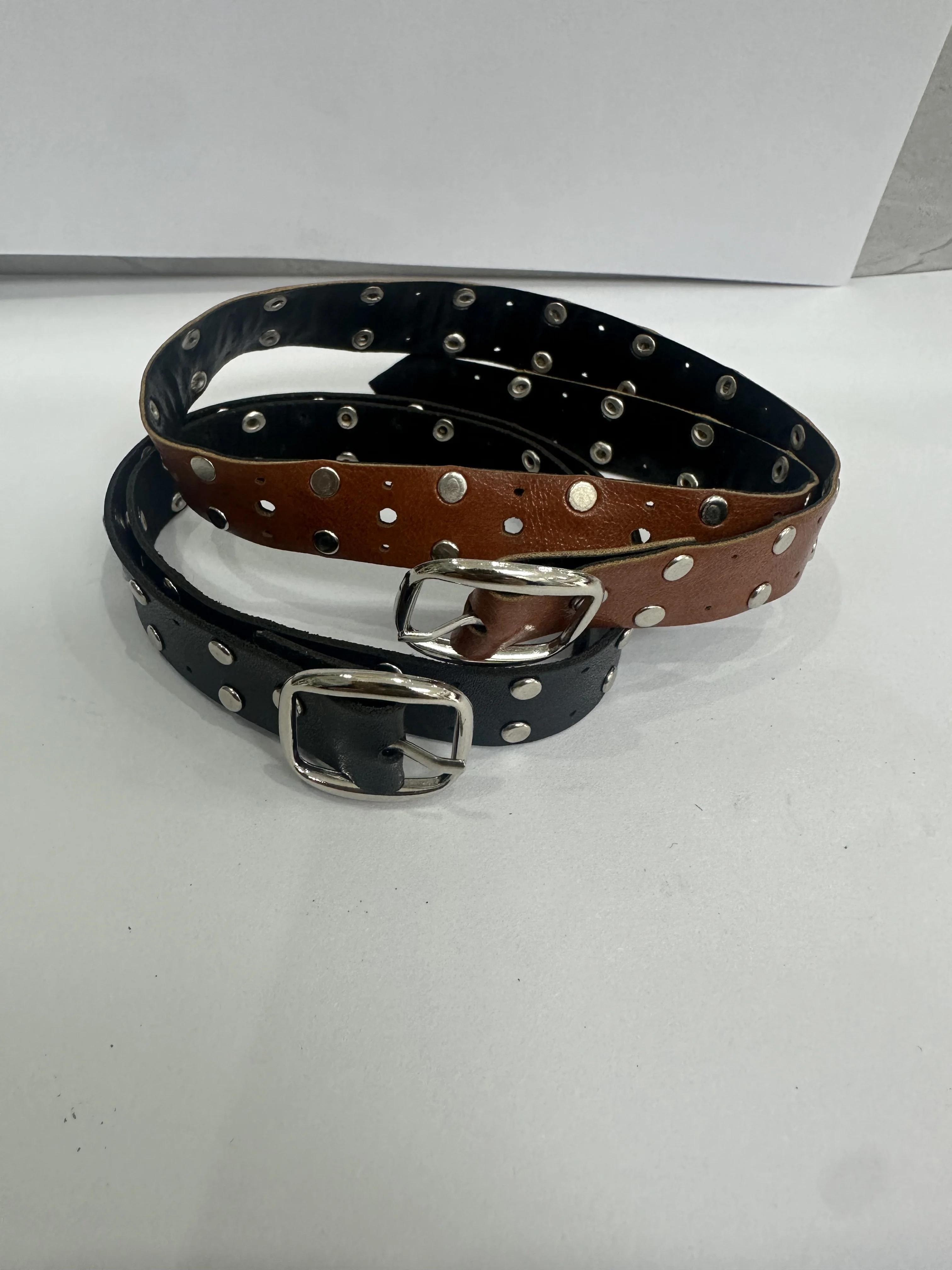 D09-P666 enfants jouet fait à la main oncle ID75 uf75 BJD poupée accessoires noir marron rivet ceinture ceinture 1 pièces