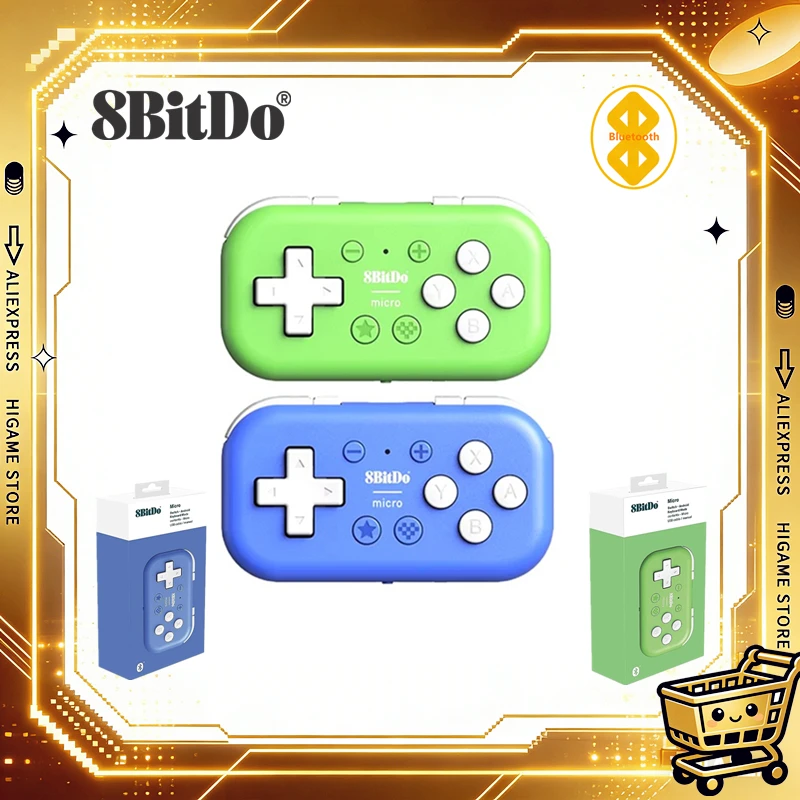 

8Bitdo Micro Mini Bluetooth-контроллер для Nintendo Switch, Android, Raspberry Pi — режим клавиатуры, поддерживаемый для ПК/iOS/Android