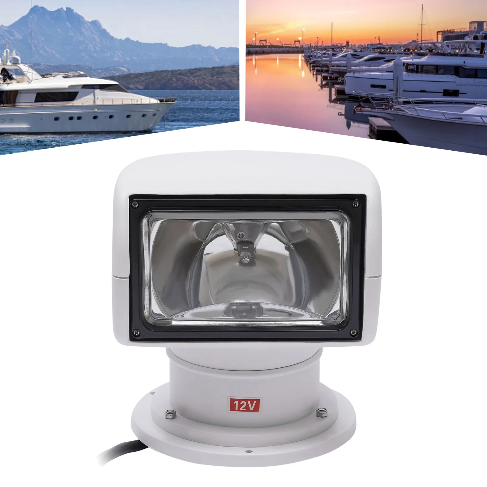 Faro marino telecomandato 100 W alogeno IP66 impermeabile Portata 2624,67 piedi Durevole per yacht e operazioni notturne