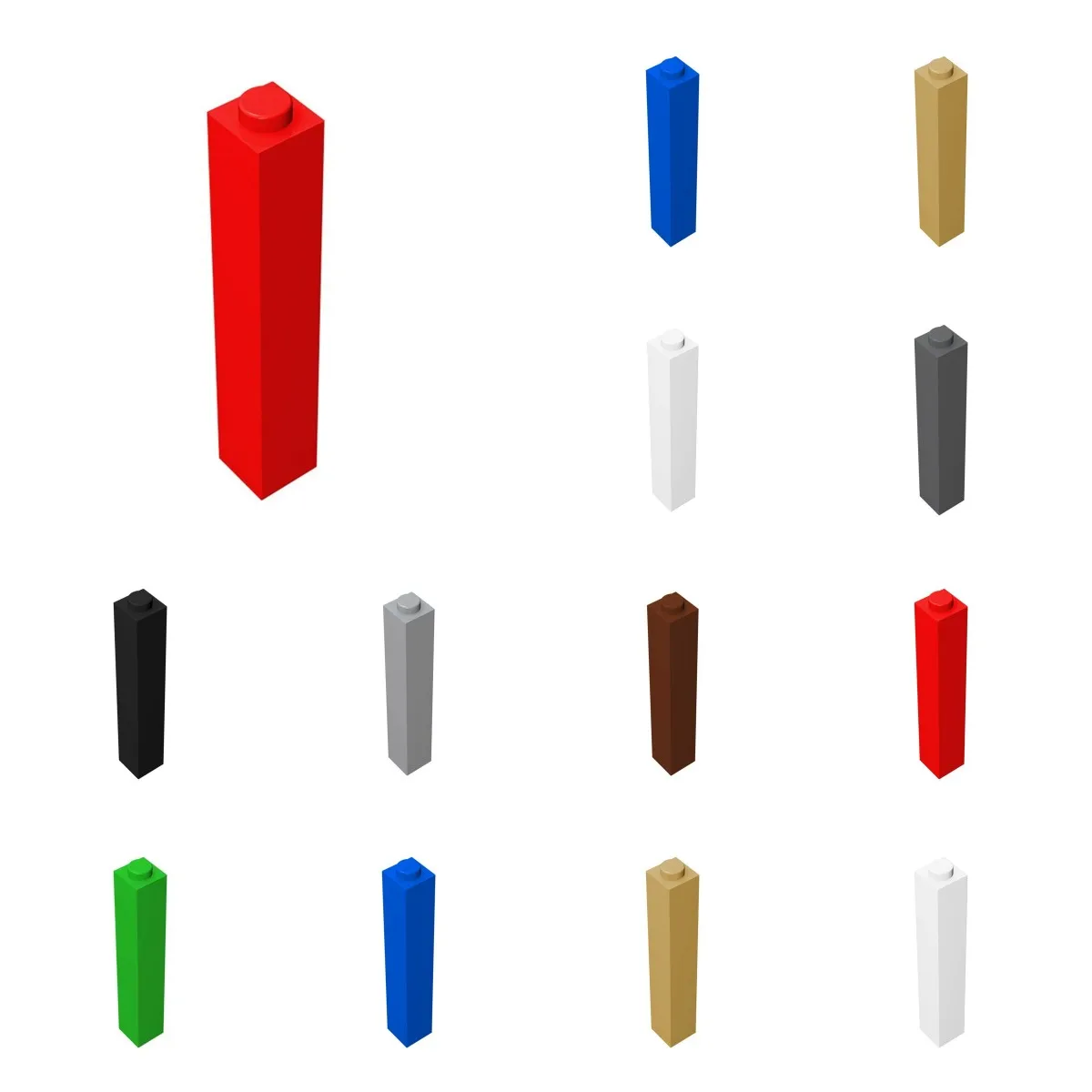 

50pcs Puzzle Particle 2453 1x1x5 Bricks Building Blocks High-Tech Hollow Studs Particle Toy Children Kid Gift Dropshipping