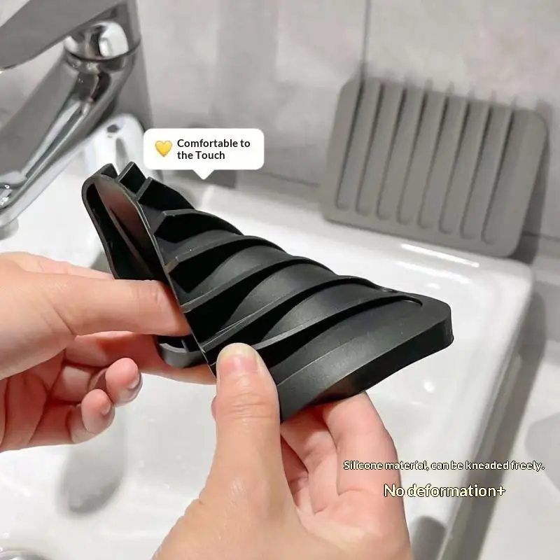 Self Draining Soap Holder Silicone Soap Dish Storage Holder Soap Box Draining Kitchen Sink Sponge Tray Bathroom Accessories