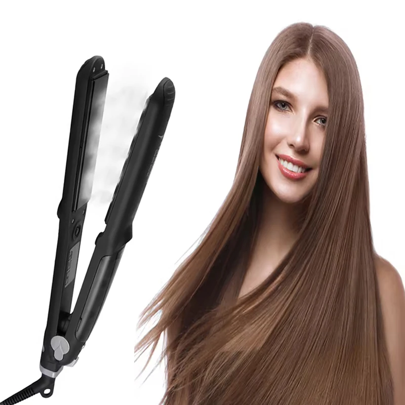 Tourmaline hair straightener, steam, steam LED display, titanium plate flat iron, household, hotel and outdoor products