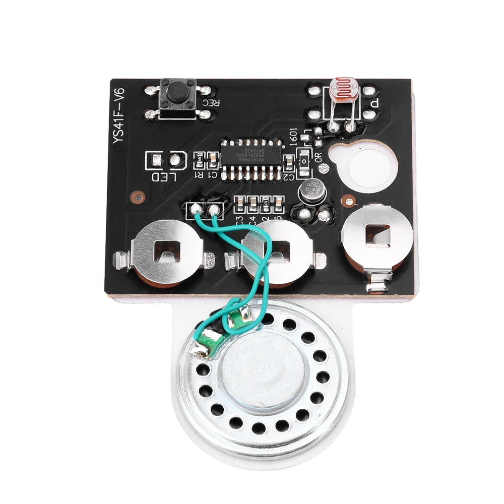30-Sekunden-Audio-Sprachaufnahme-Wiedergabemodul mit Knopf/Lichtsensor/Knopf und Verlängerungskabel für Grußkarten – Detail 8