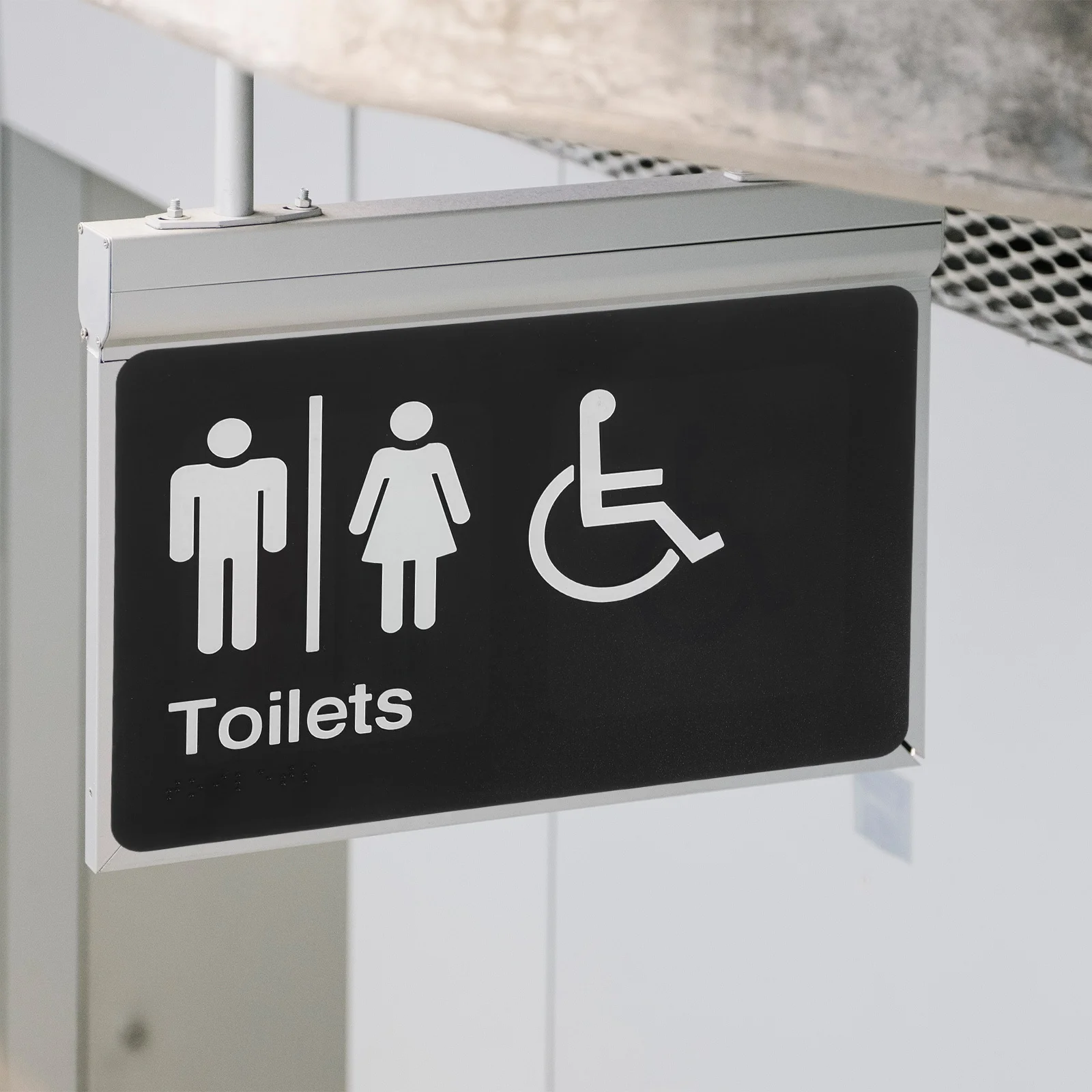 برايل للجنسين مرحاض تسجيل Abs معرف المرحاض لضعاف البصر يمكن الوصول إليها باب الحمام جدار ديكور الحوامات المعاقين #3