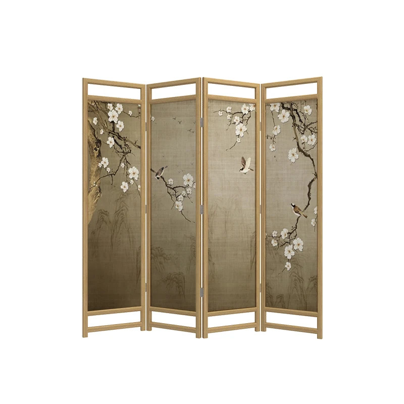 New Chinese retro screen partition living room simple plum blossom entranc e door entrance wall office