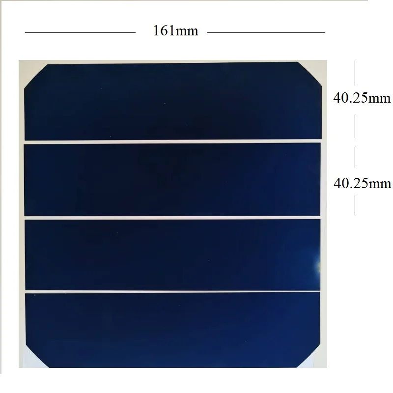 Semi Flexible Solar Cells Mono Crystalline 1.5W B Grade 161mm x 40.25mm For Make Semi Flexible Solar Panel
