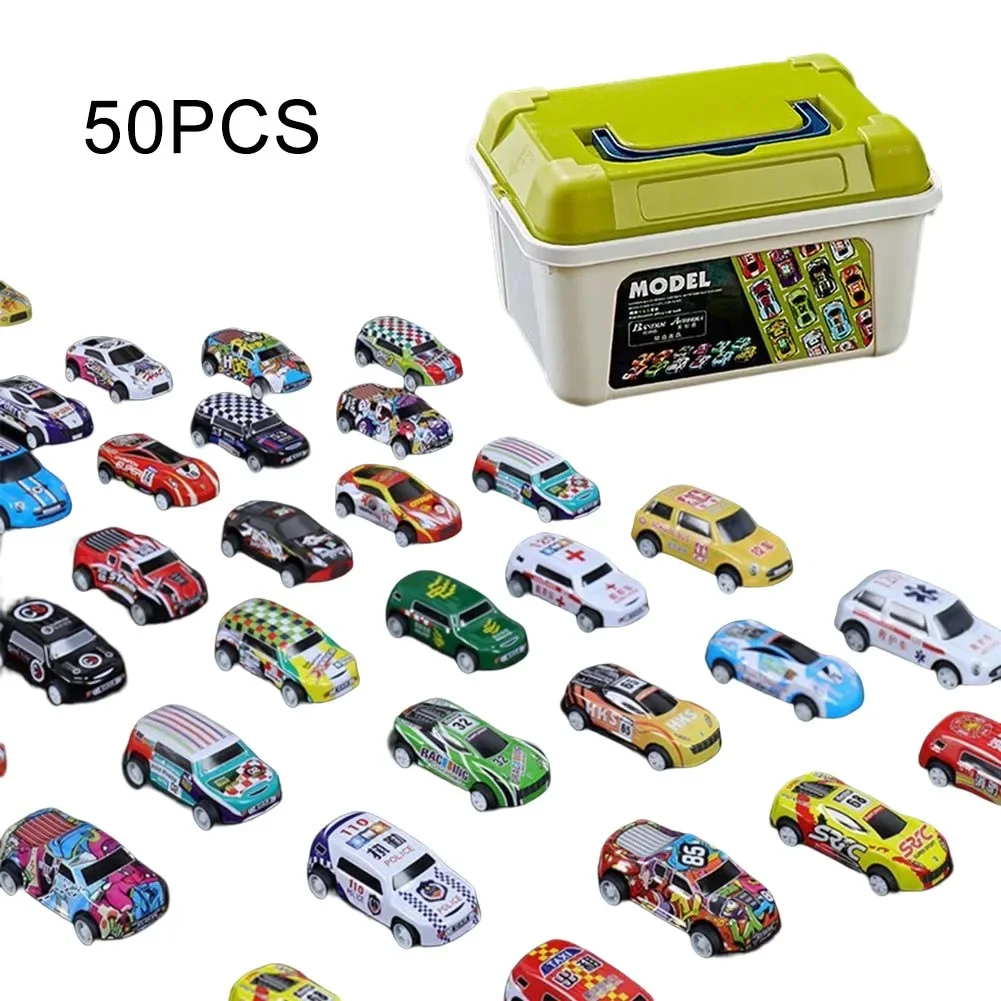 100 Stuks Legering Diecast Auto Mini Auto Model Se tToys voor Jongens Sliding Inertie Trek Voertuig Speelgoed Verjaardagscadeau voor kinderen Peuter