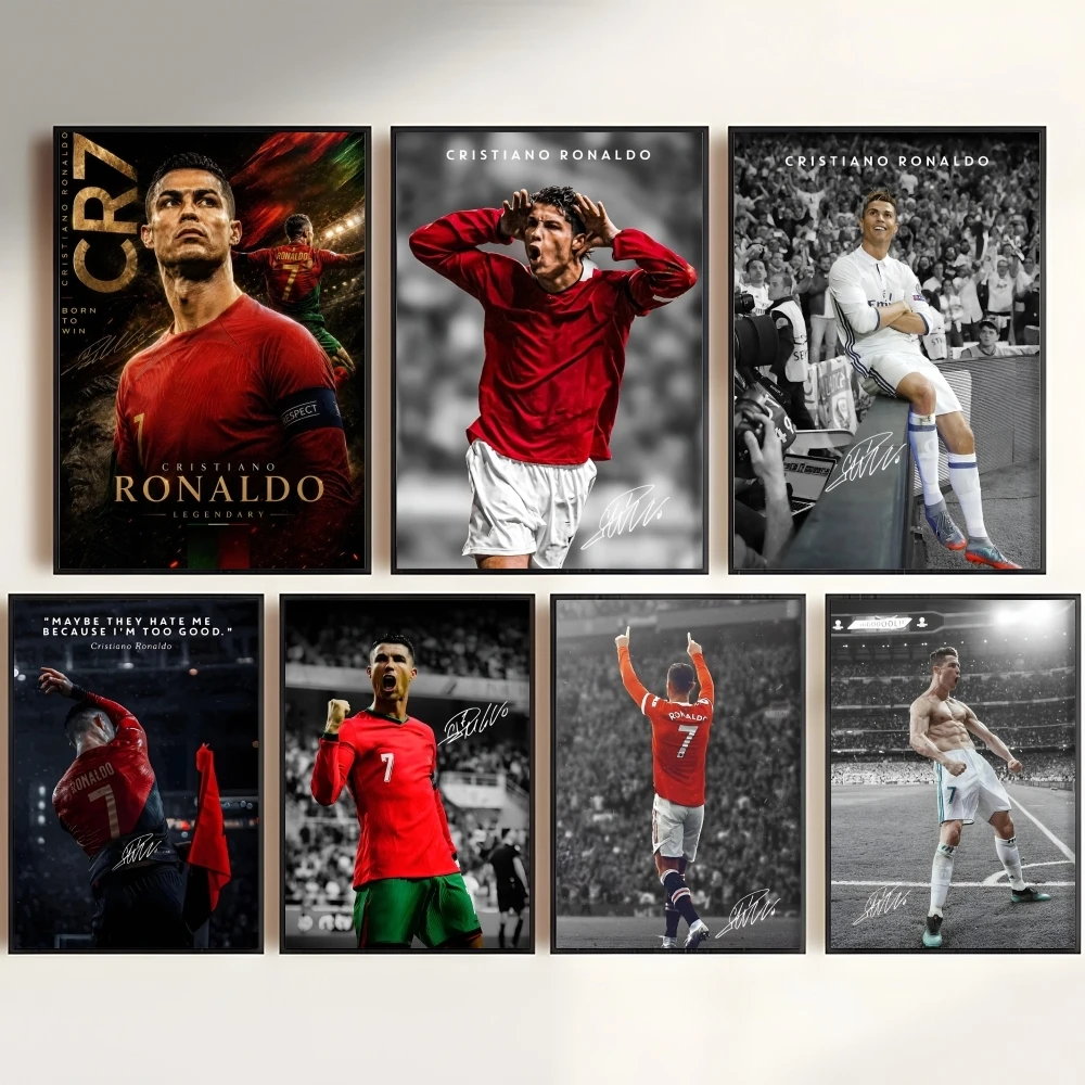 C-Cristiano R-Ronaldo Painting Calligraphy Canvas Painting Art for Bedroom Living Room Home Decor Wall Decoration Decals Gift