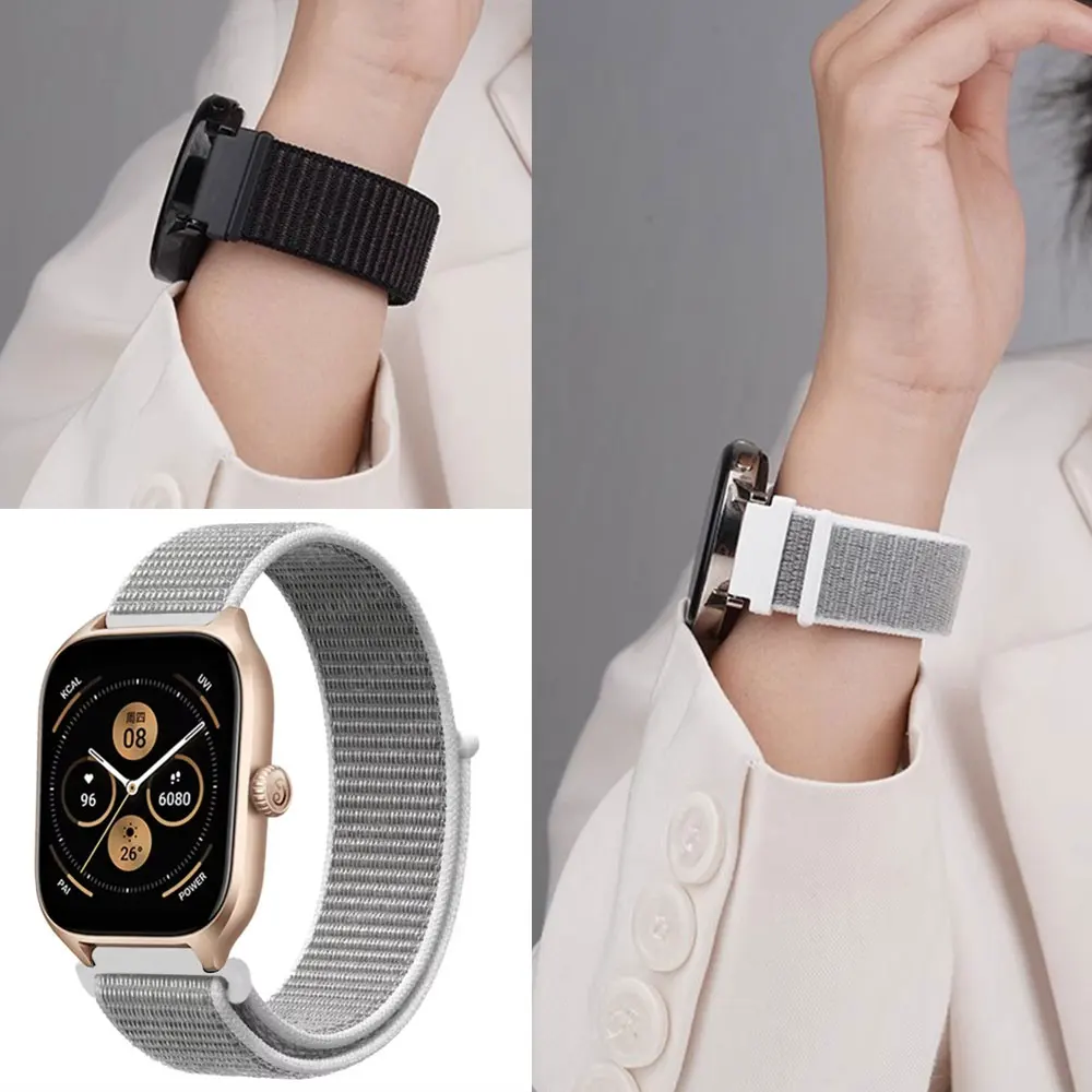Nylon Loop Band For Amazfit GTS 4/3/2/2e Mini/GTR 4/3/2e/Balance/stratos 20mm/22mm Watch Bracelet for bip 5-3 pro-U-S-lite strap