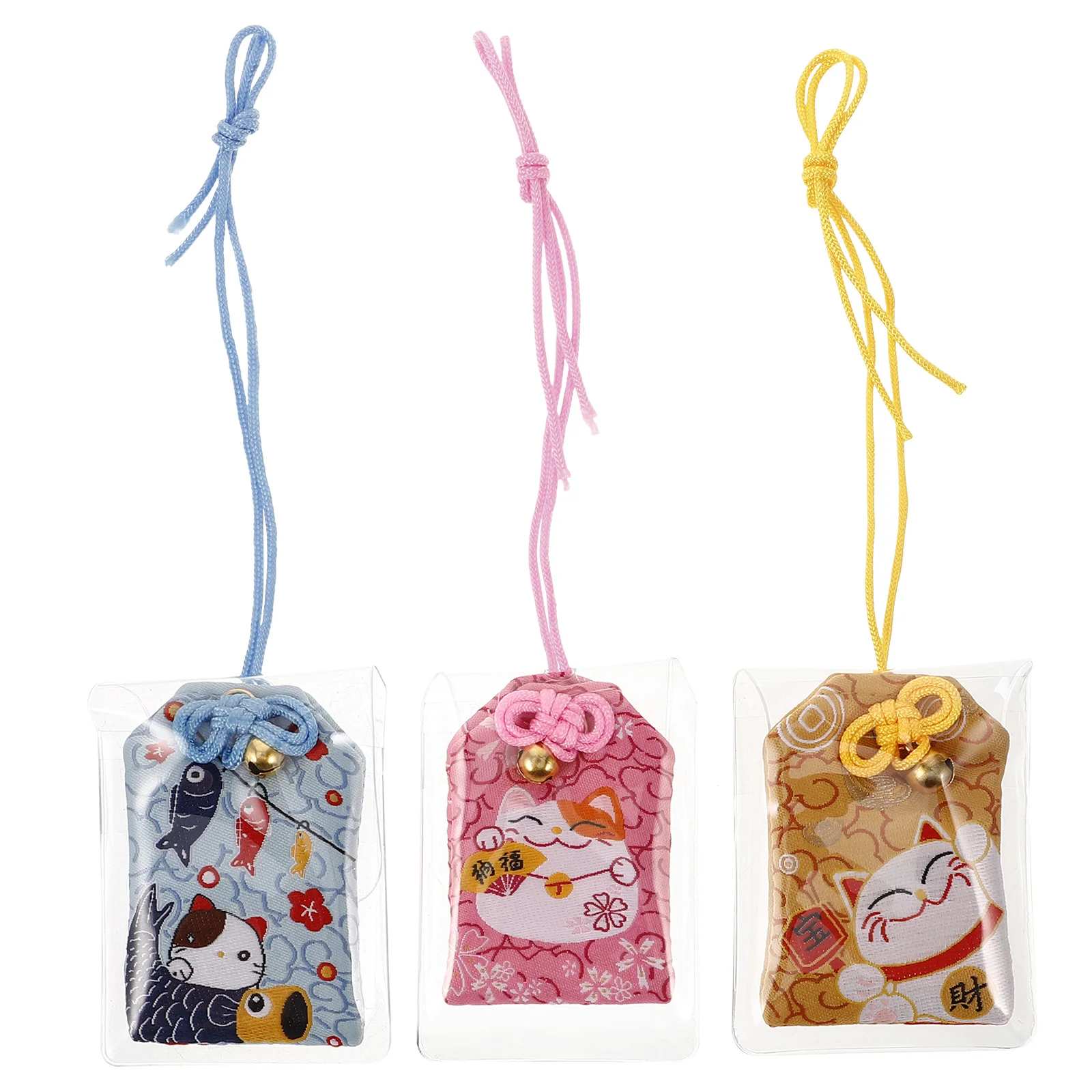 

3pcs Keychain Pendant Cloth Plastic Durable Bag Hanging Decor For Students Graduation Gift Exam Blessing Ornament