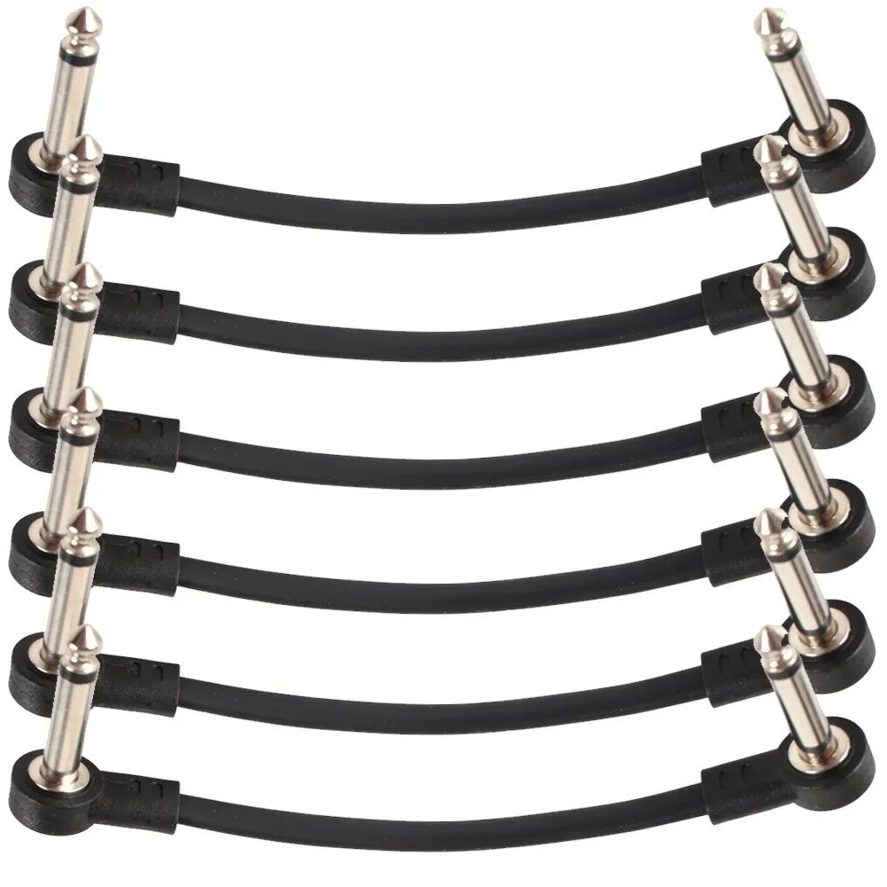 15cm/30cm Guitar Effects Pedal Cable Flat Design Surface Wire Patch Cable Copper Core Right-angle Plug Cable Music Equipment