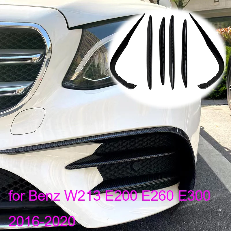 

Front Bumper Splitter Spoiler for Mercedes-Benz AMG E-Class W213 2016-2020 Air Knife Car Parts Fog Light Cover Car Accessories