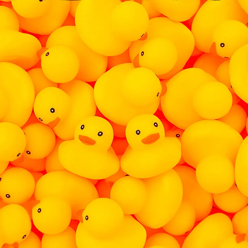 50/100pcs 5cm Floating Rubber Ducks Baby Bath Toys Swimming Pool Cute Little Squeaky Bathing Ducks Water Toys for Kids