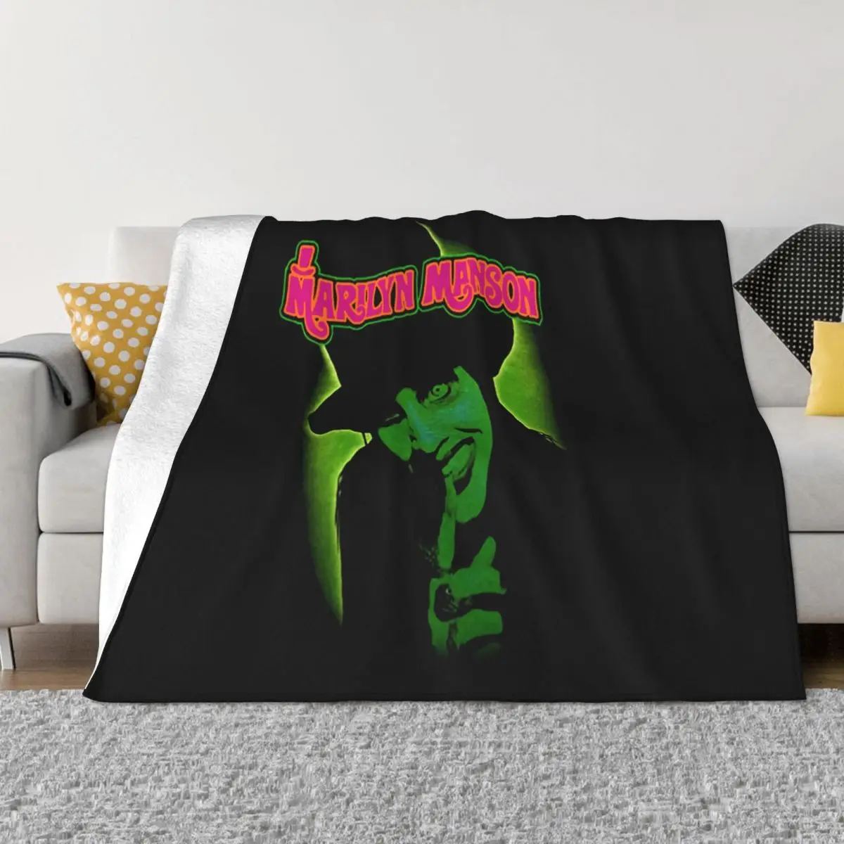 Marilyn Manson Smells Like A Boys New Women Men Winter Vintage Discount Straight Homme Youth Throw Blanket