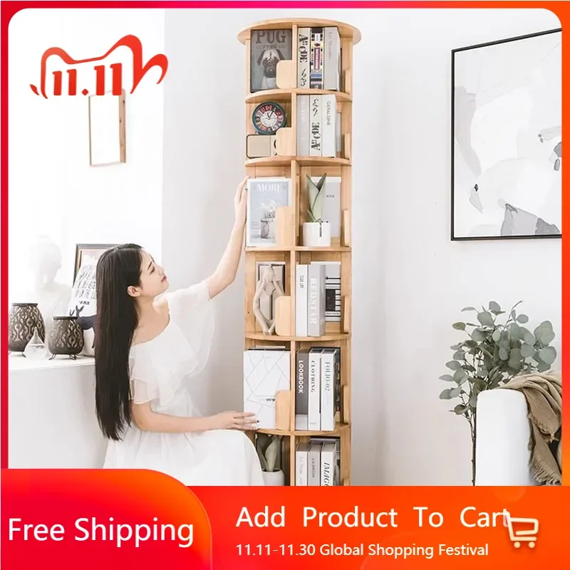 

Luxury Kids Rotating Bookcase Moveable Mini Cylinder Rotating Bookcase Living Room Librero Organizador Libros Home Furnitures