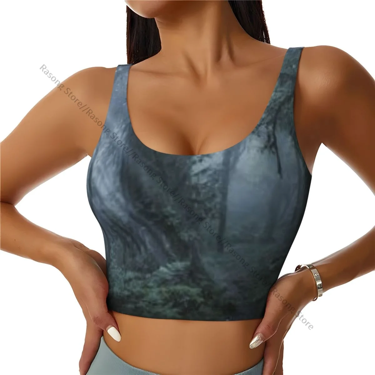 

Women Sexy Sports Vest Tropical Jungle Female Streetwear Sport Lingerie Tee Crop Top