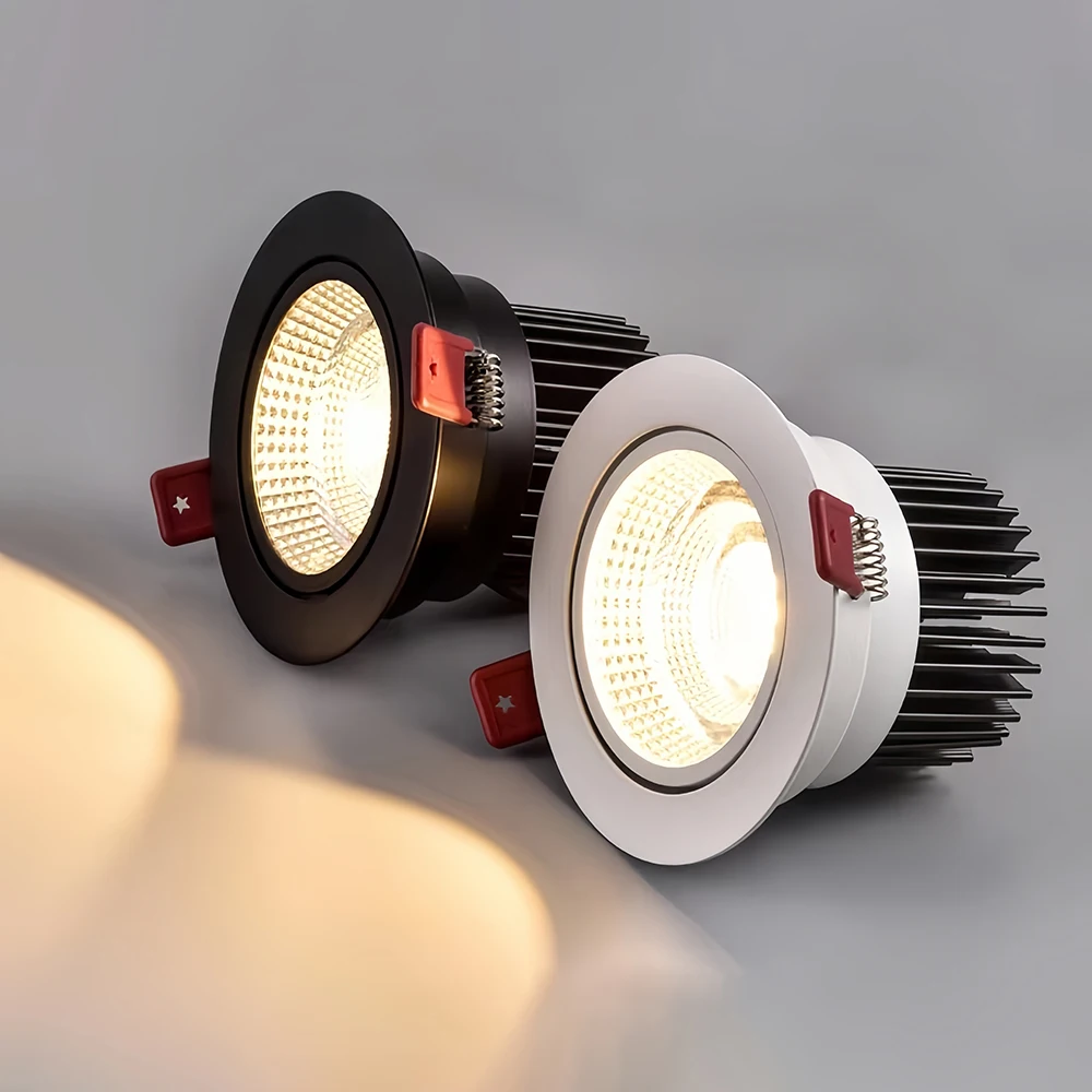 Dimmable Recessed COB LED Ceiling Downlights 5W 7W 9W 12W 15W 18W LED Ceiling Spot Lights AC85~265V Background Indoor Lighting