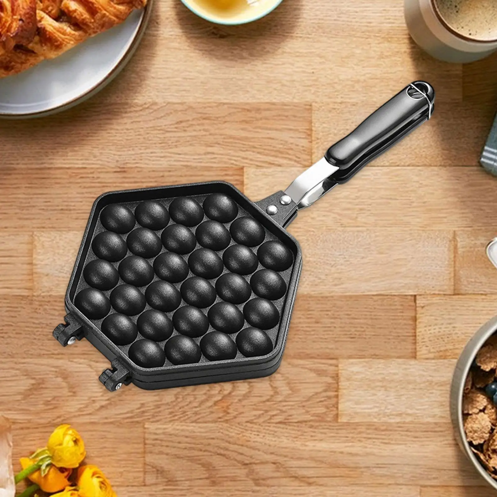 

DIY Bubble Waffle Maker Pan Non Stick Double Sided Aluminum Iron for Restaurant Home Baking