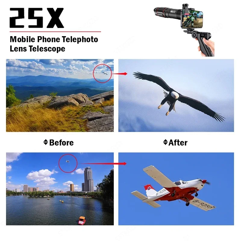 Phone Telescope Lens With Holder Portable Tripod Stabilizer Highpower Zoom Concerts Contest Outdoor Observation Animal