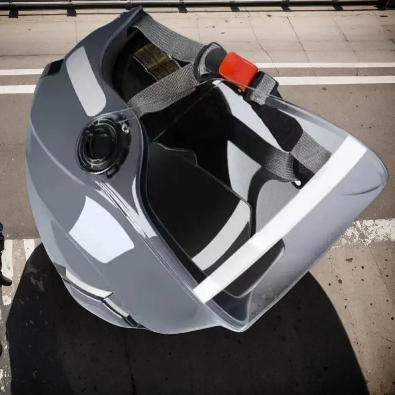 خوذة بمرآة مزدوجة للدراجات النارية من فور سيزونز، معدات ركوب الخيل الكهربائية للرجال والنساء، خوذة أمان تهوية قابلة للتعديل.