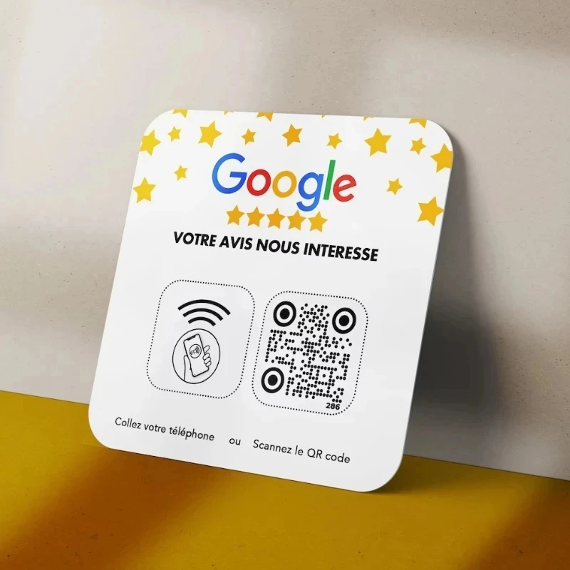 

Custom Google Review Sign NFC Tap or Scan code Social Media QR Code Plate increase your followers For Business Store Decoration