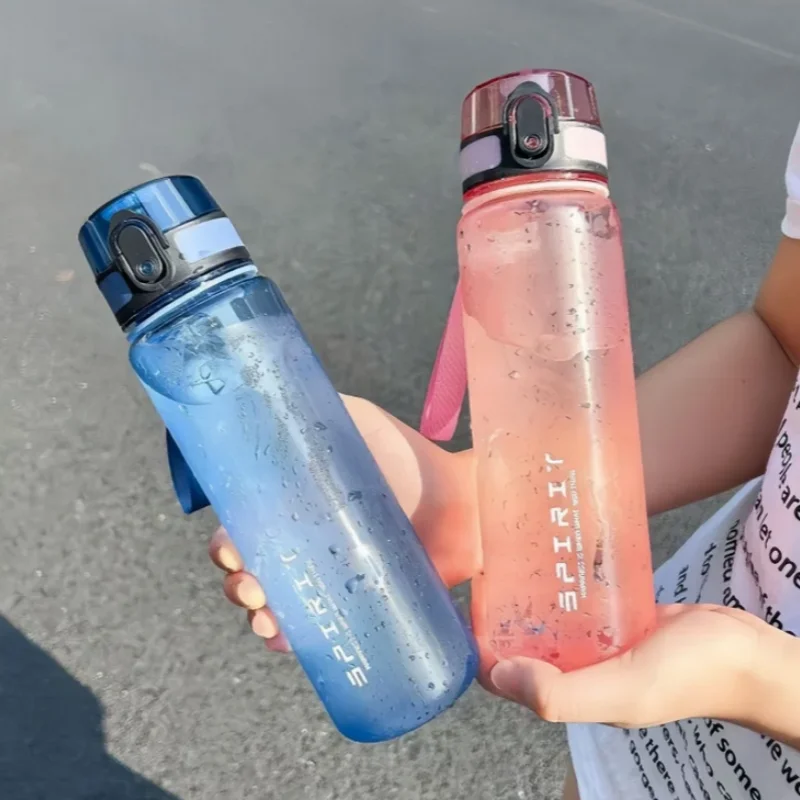 

680ML Sports Water Bottle Leak Proof Colorful Plastic Cup with Filter and Portable Rope for Outdoor Travel Gym Fitness