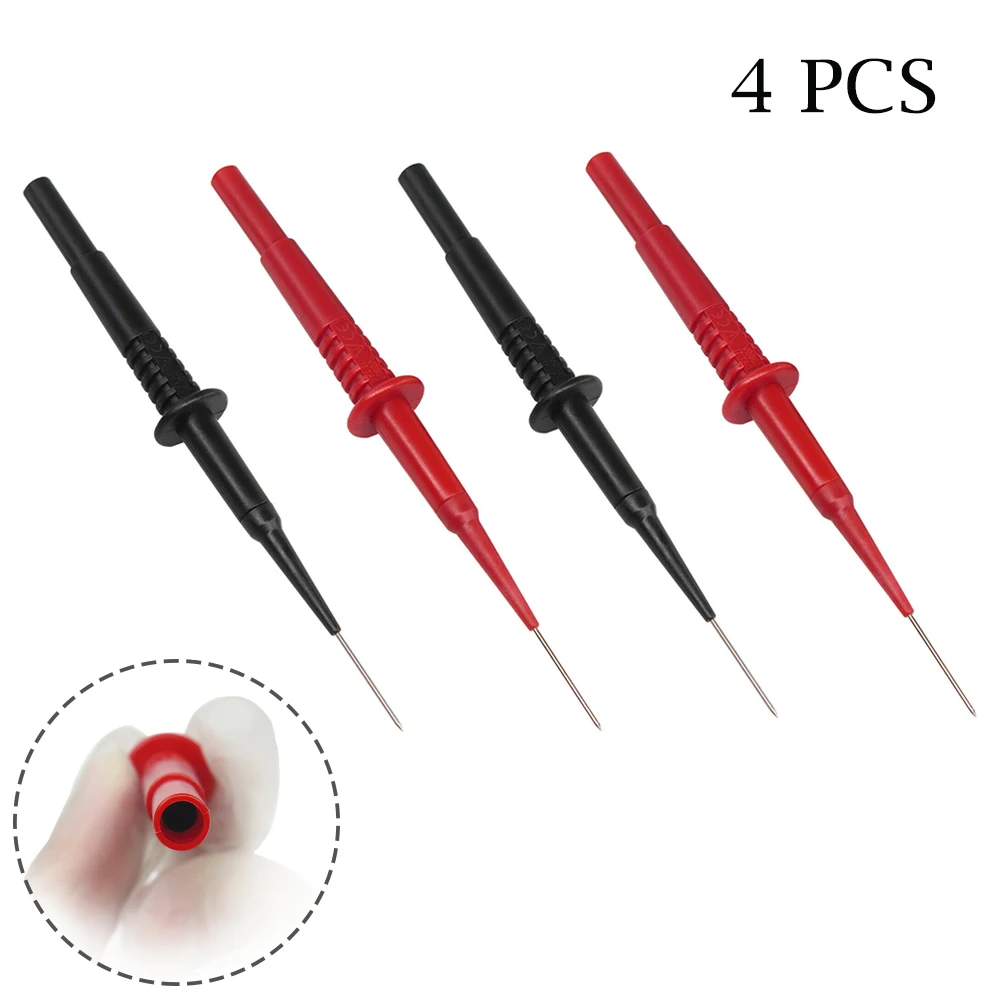 Testing Leads Test Probes Red Black Test Probe 600V/10A Adapter Insulation Multimeter Piercing Needle Industrial