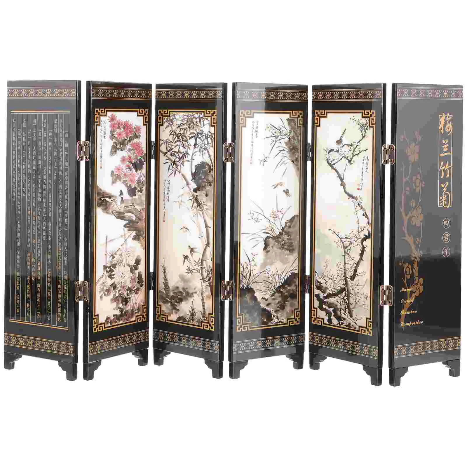 Folding Screen Decorative Ornaments Divider Wall Wooden Separators Home