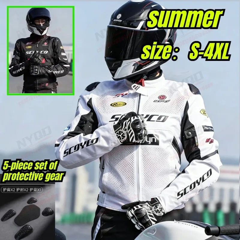 

SCOYCO Motorcycle Jacket Summer Mesh Breathable CE Protection Street Racing Riding Suit Men Women