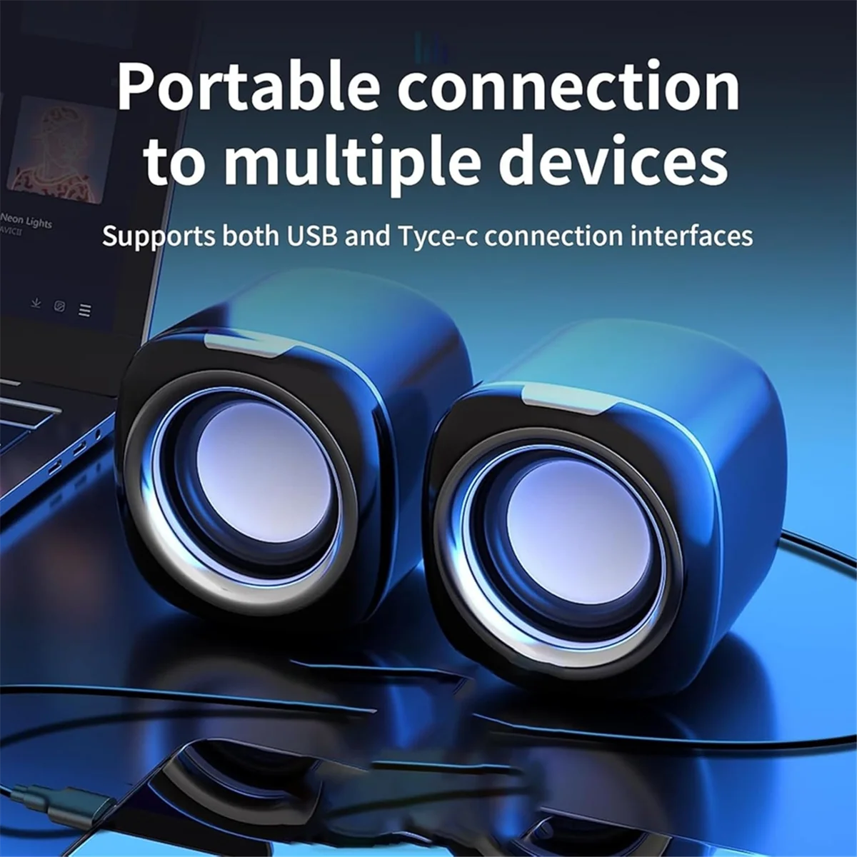 

New 3C-Computer Speakers for PC,Mini Computer Speakers with Bluetooth,Support Wired Connection Speaker for PC,Laptop,Tablet