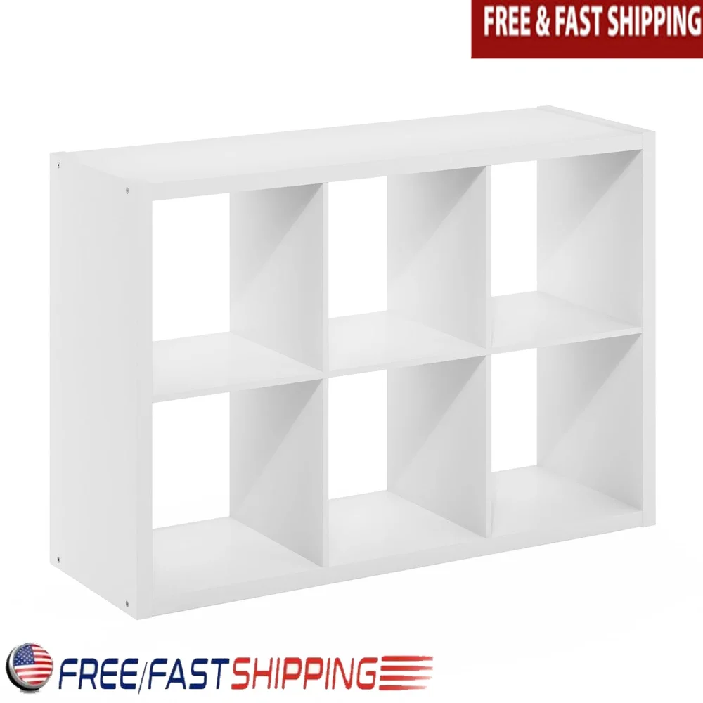 

Modern 6-Cube Open Back Storage Organizer Shelving Unit Living Room Office Home Easy Assembly Composite Wood