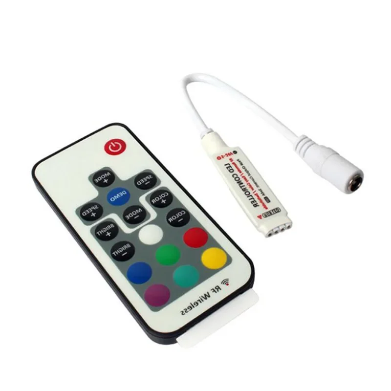 Adjustable 17 Keys RGB Mini Wireless LED Strip Controller - Dimming Remote Control