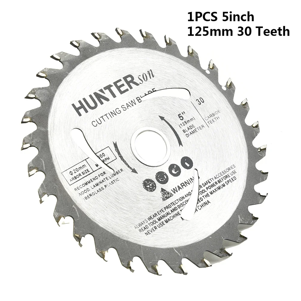 

Circular Saw Blade 5 Inch/125mm Wood Cutting Disc 30 Teeth 20mm Bore Carbide Cutting Disc Woodworking Cutting Saw Blade Wheel