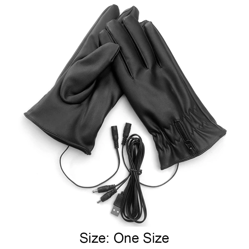 Sarung Tangan Pemanas Elektrik Layar Sentuh Sarung Tangan Hangat USB Kulit PU Tahan Air Tahan Angin Pria Wanita untuk Sepeda Motor untuk Bersepeda Ski
