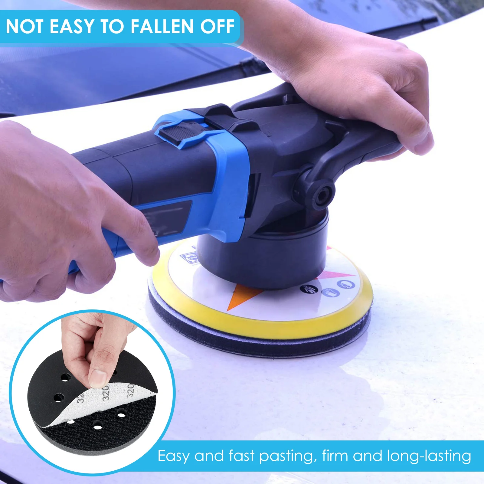 36PCS 5 inch Sanding Discs 8 Hole Hook Loop Sandpaper 320 Grit -3000 Grit Sanding Paper Sanding Disc Abrasive Polishing Tools