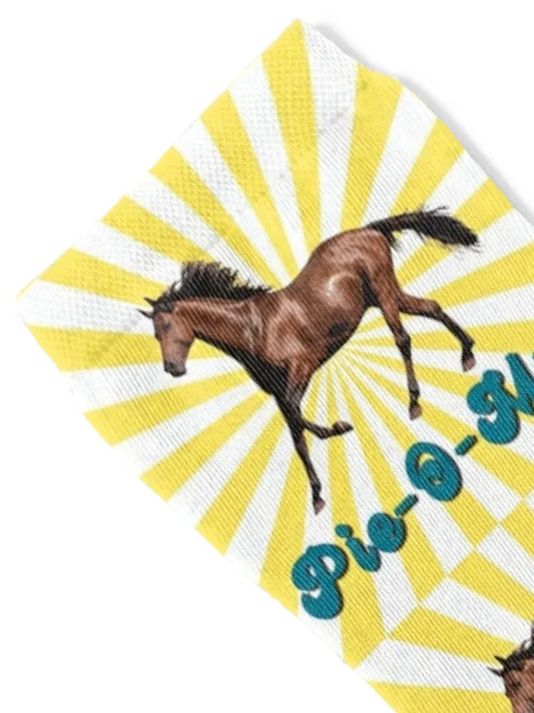 فطيرة يا بلدي! برنامج توني سوبرانو الشهير لسباق الحصان التلفزيوني سوبرانو بخطوط صفراء جوارب فكاهة مضحكة #2