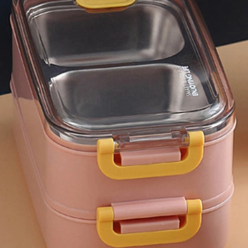 New Portable Stainless Steel Lunch Box Portable Leakproof Food Kitchen Containers Japanese-Style Bento Lunch Box