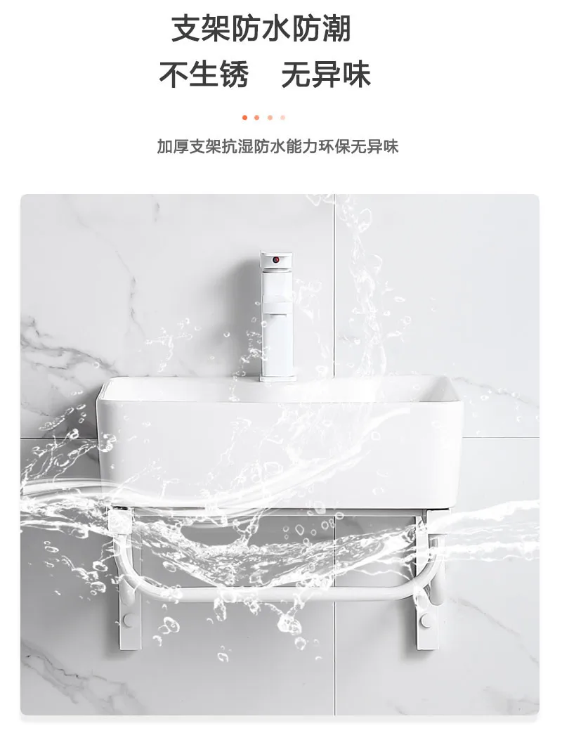 Stainless Steel White Bracket Washbasin, Small Unit Bathroom, Balcony Washbasin, Ceramic Simple Wall Hanging Washbasin