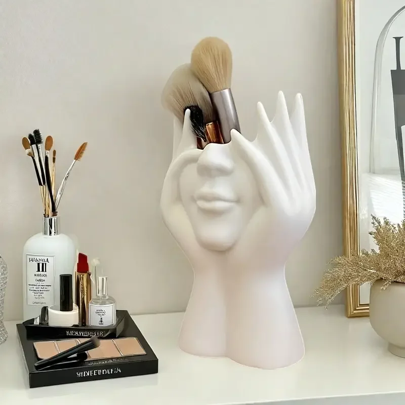 الإبداعية جسم الإنسان الفن التصميم اللوازم المكتبية سطح المكتب متعدد الوظائف تخزين حامل قلم فرشاة للمكياج حامل الديكور