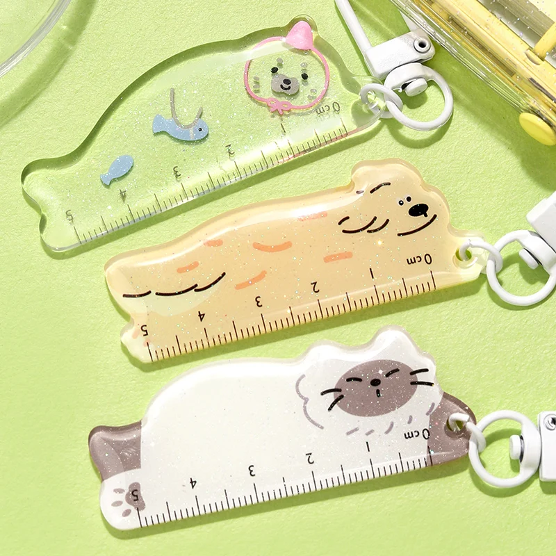 6 نمط باو لطيف مكتب سلسلة مفاتيح مصنوعة من الأكريليك الكرتون رائعتين حقيبة ملحق سيارة الداخلية هدية الديكور ، السيد ورقة